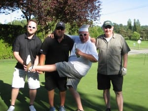 Group of friends enjoining in annual golf tournament at Greater Vancouver, BC