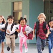 Children's running in the school